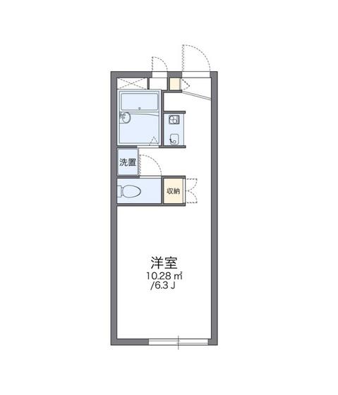 レオパレスクレールJ・K(1K/2階)の間取り写真