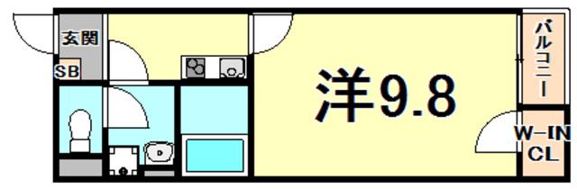 レオネクスト朝陽(1K/1階)の間取り写真