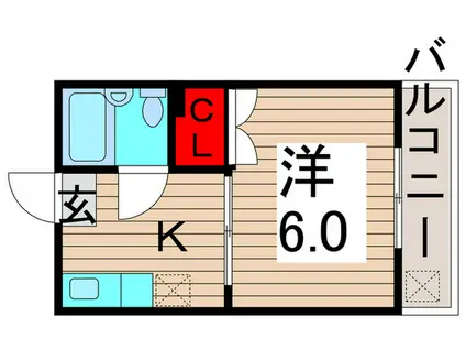 第1セントラルハイツ(1K/1階)の間取り写真