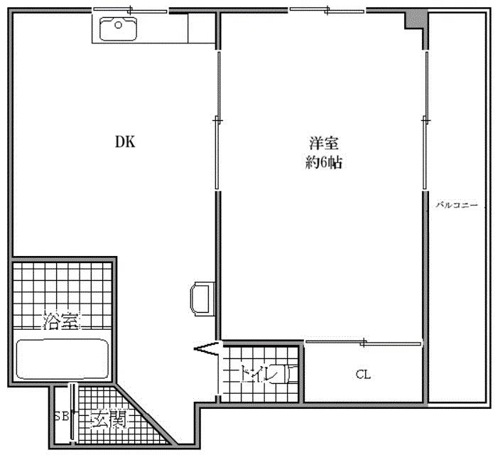 マンション第2明大前(1DK/4階)の間取り写真