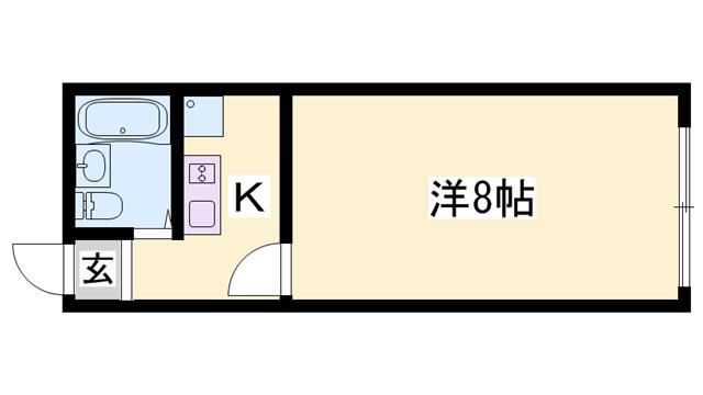 呉服町アドバンスビル(1K/4階)の間取り写真