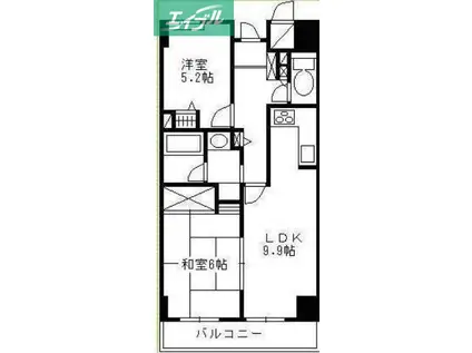 ファミールタワープラザ岡山(2LDK/15階)の間取り写真