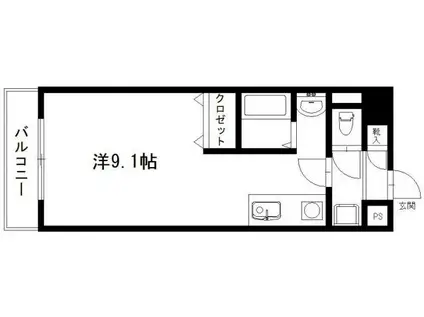 オンリーワン(1K/3階)の間取り写真