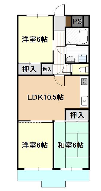 マンションいずみ2番館(3LDK/3階)の間取り写真
