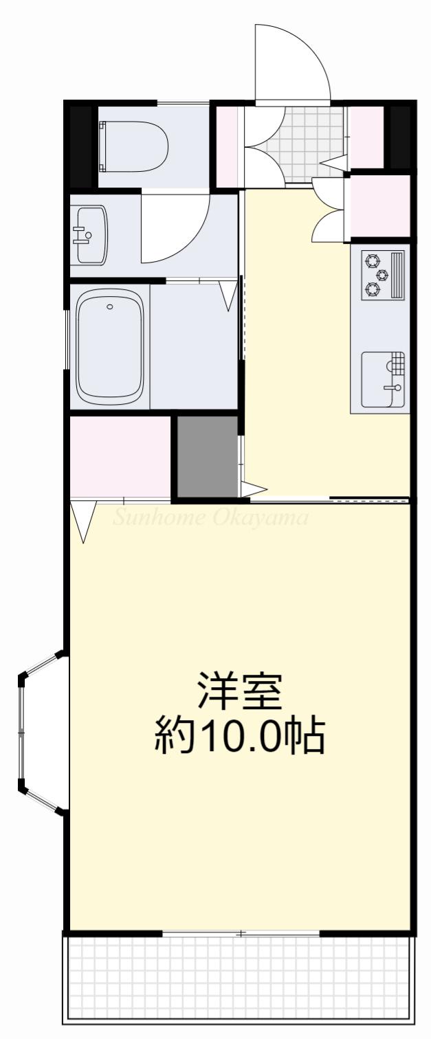 ピトレスクいづし(1K/1階)の間取り写真