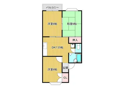 エスポアヒルズ(3DK/2階)の間取り写真