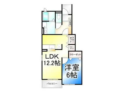 ルクソール(1LDK/1階)の間取り写真
