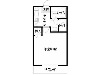 フルール99(1K/2階)の間取り写真