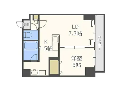 レガート菊水(1LDK/3階)の間取り写真