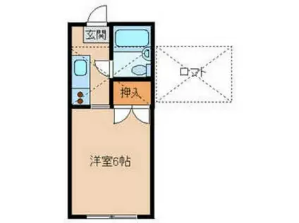 エステート南街(1K/2階)の間取り写真