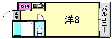 エトールVI(ワンルーム/3階)の間取り写真