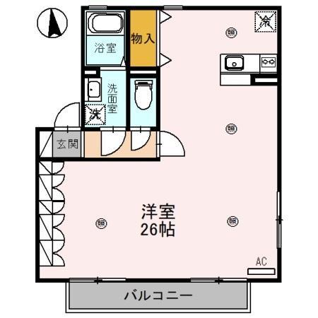 シンフォニータウンIII E棟(ワンルーム/2階)の間取り写真
