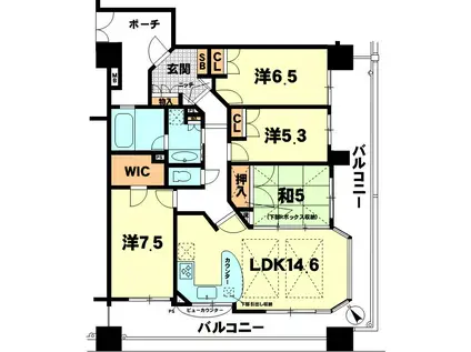 ネバーランド栗東アールステージ(4LDK/14階)の間取り写真