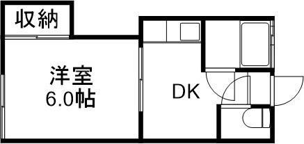 大谷コーポ(1DK/1階)の間取り写真