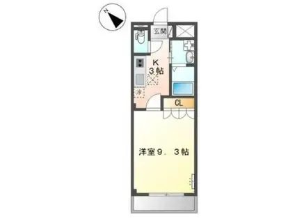 エスペランサ(1K/1階)の間取り写真