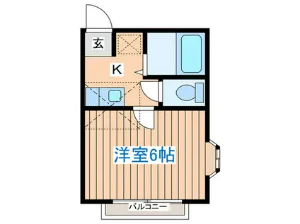 マルヤパラースト(1K/2階)の間取り写真
