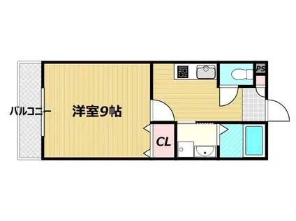 アーバンテラス東岡山II(1K/1階)の間取り写真