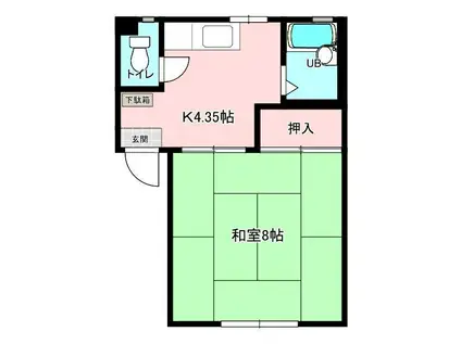 ウィング89(1K/2階)の間取り写真