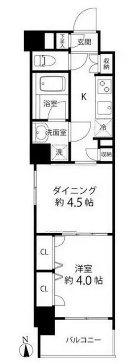 デュオステージ白金高輪 4階階 間取り
