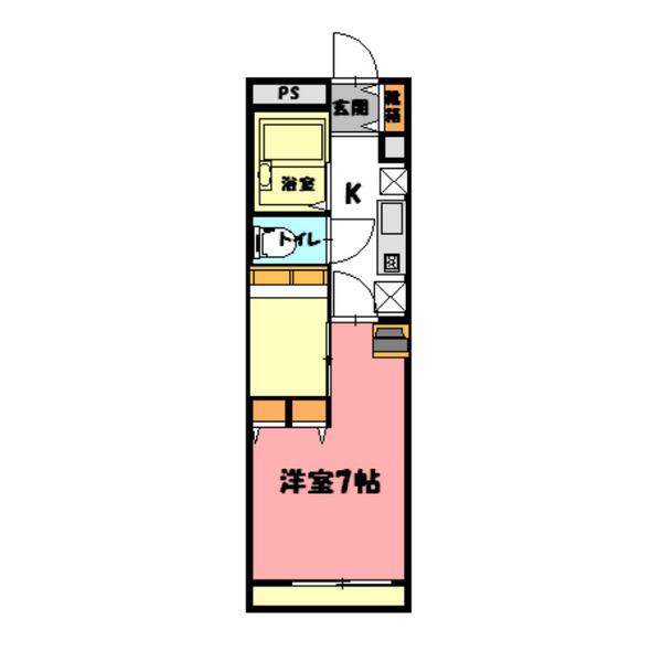 メイセイII(1K/1階)の間取り写真
