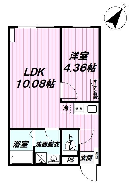 グランディール羽村(1LDK/2階)の間取り写真