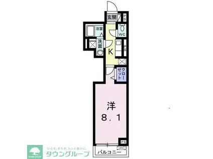 スアヴィス舎人(1K/2階)の間取り写真