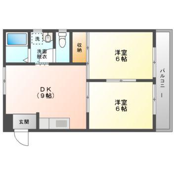 ロイヤル北斗(2DK/3階)の間取り写真