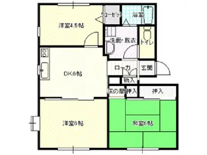 シャルルデュランC棟(3DK/1階)の間取り写真