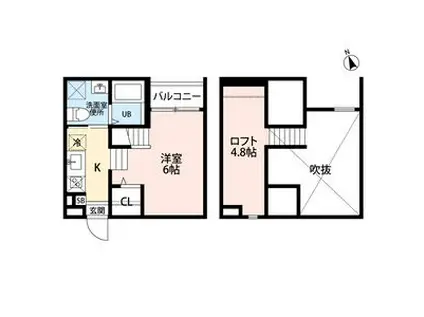 地下鉄名城線 熱田神宮伝馬町駅 徒歩10分 2階建 築8年(ワンルーム/2階)の間取り写真