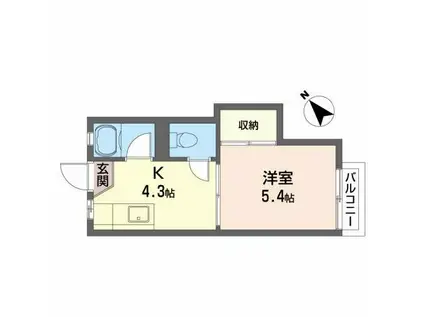 コーポ藤(1K/2階)の間取り写真