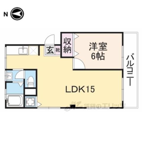 近鉄天理線 天理駅 徒歩1分 4階建 築50年(1LDK/3階)の間取り写真