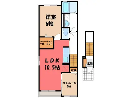 ル・グラン太田 I(1LDK/2階)の間取り写真