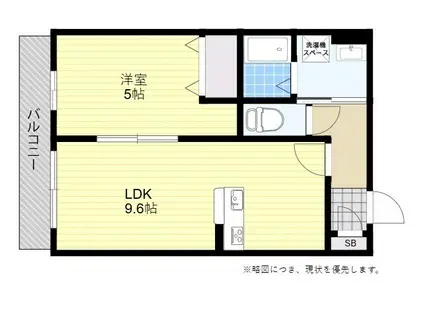 コート・サヴール(1LDK/2階)の間取り写真