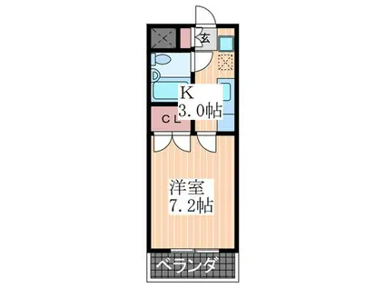 グレース小町(1K/3階)の間取り写真