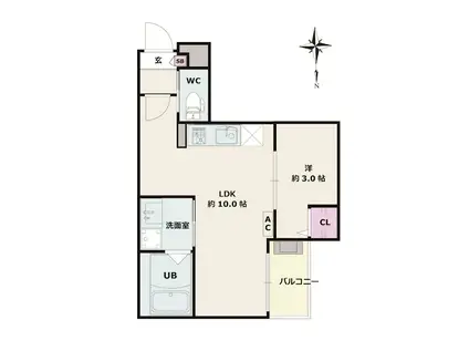 JACK MOTOSHIBATANISHI I(1LDK/1階)の間取り写真