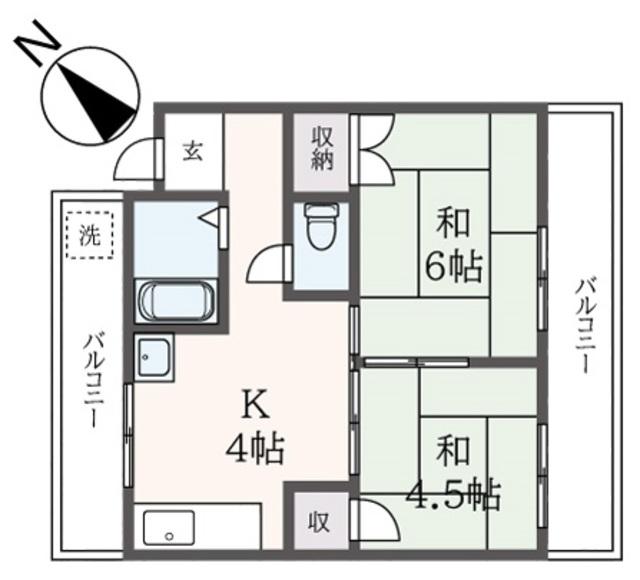 スリーエース調布(2K/3階)の間取り写真