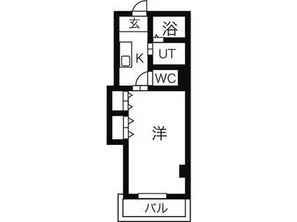 ロゼ・ロワール(1K/1階)の間取り写真