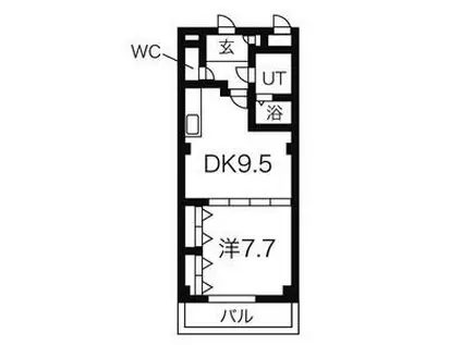 メルベーユHAJI III(1LDK/3階)の間取り写真