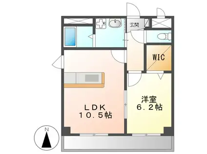 サンシャインタナカ(1LDK/4階)の間取り写真