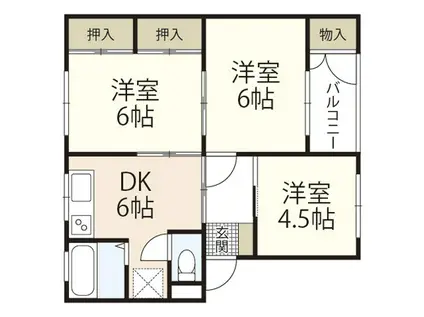 杉山ビル(3DK/3階)の間取り写真