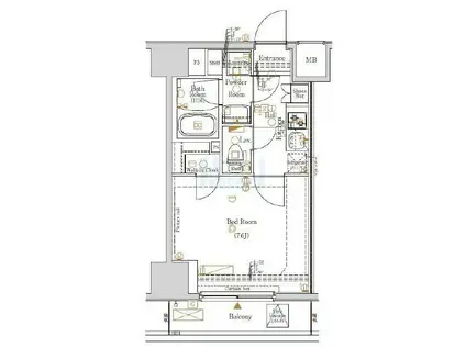 シーネクス王子(1K/4階)の間取り写真
