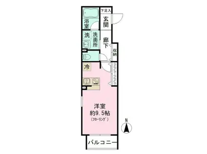 LEO FIOREGALO 印内(ワンルーム/4階)の間取り写真