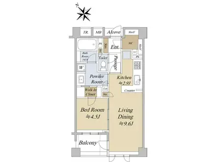 レクセル阿佐ヶ谷(1LDK/3階)の間取り写真