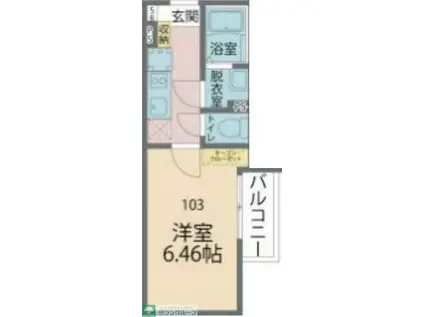 カインドネスみずほ台中央(1K/1階)の間取り写真