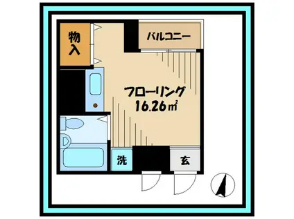 カーサ・ダルテ(ワンルーム/4階)の間取り写真