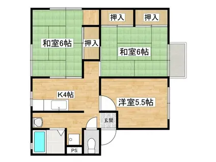 ソファレ21(3K/2階)の間取り写真