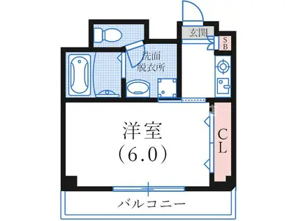 エスポワール三宮パートII(1K/2階)の間取り写真