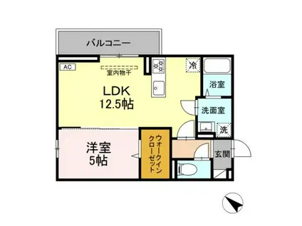 CLASSEUM盛岡駅前 II(1LDK/3階)の間取り写真