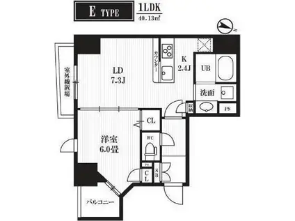 PEAKS神田(1LDK/4階)の間取り写真