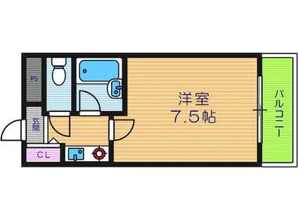 ノーブル天王寺(1K/4階)の間取り写真